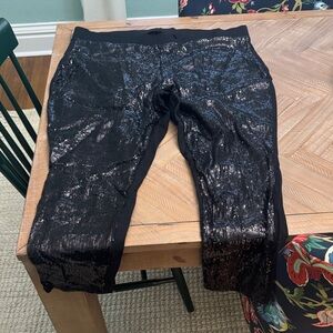Torrid Black Sequin Front Leggings